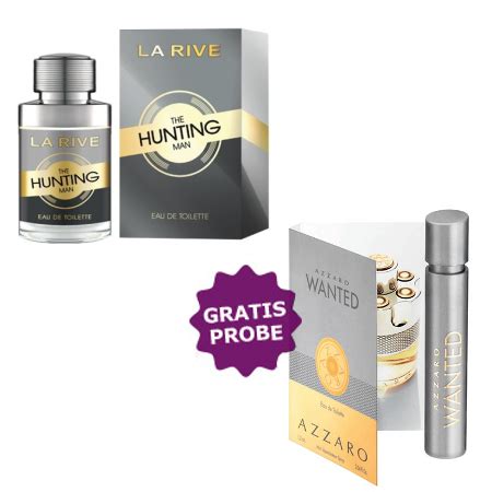 La Rive The Hunting Man 75 ml , Probe Azzaro Wanted.